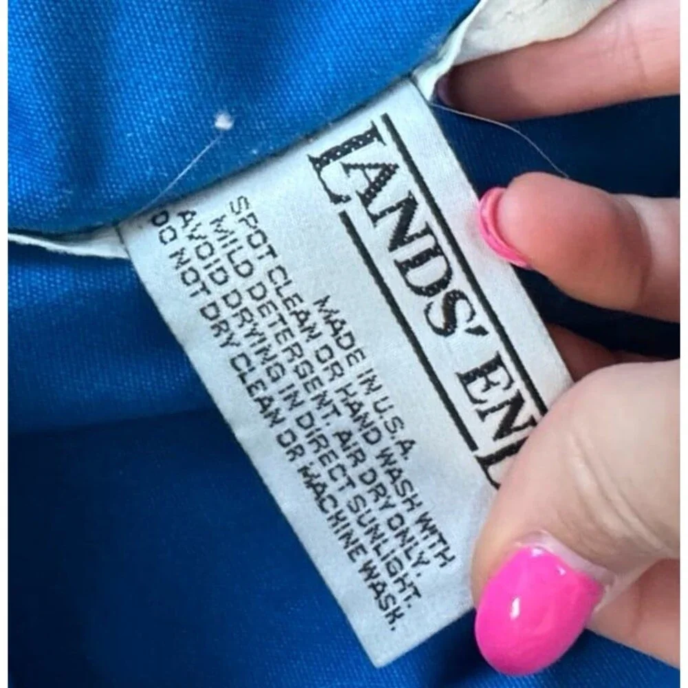 Vintage 80s Land’s End XL Blue Duffle Weekender Bag